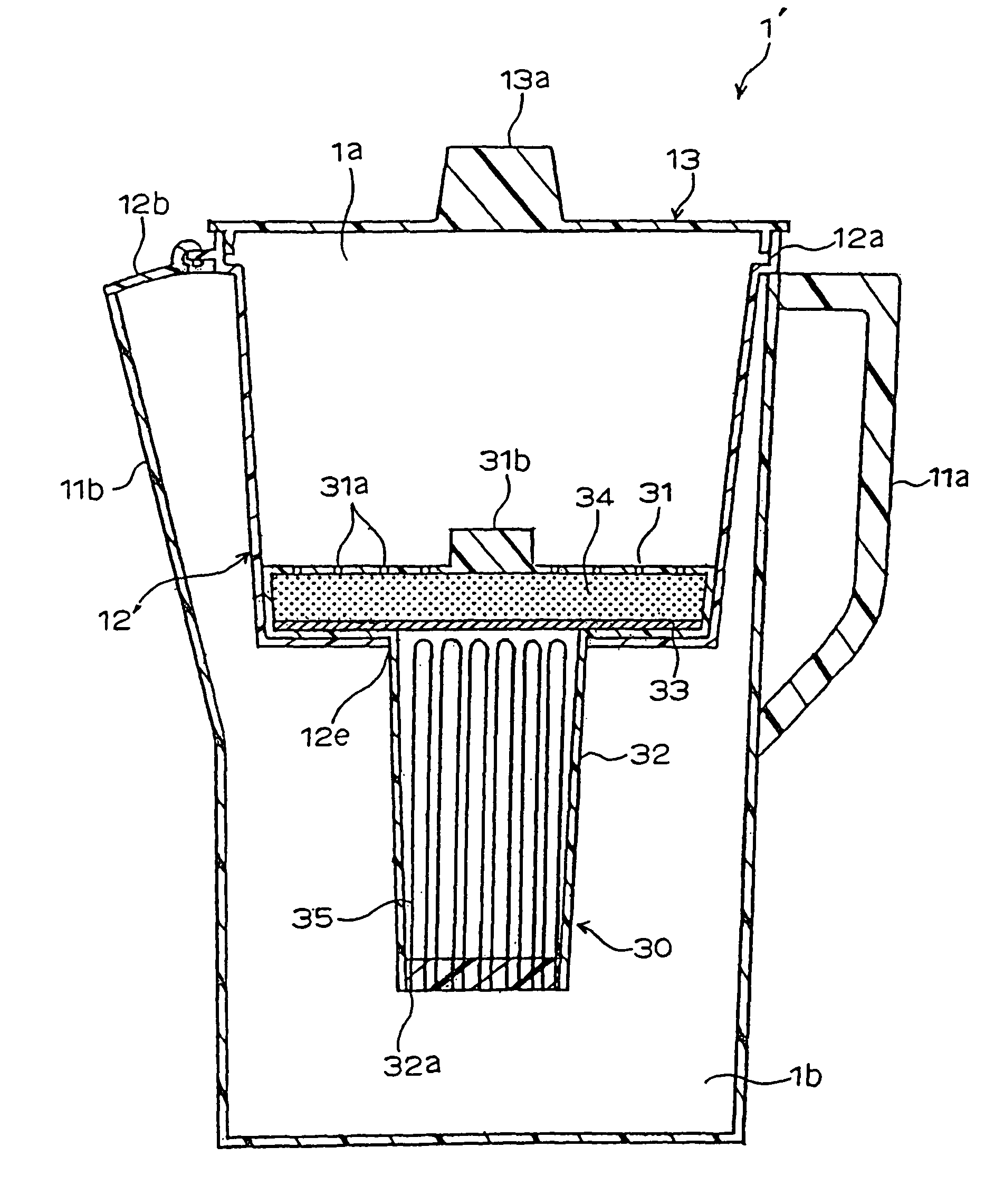 Pitcher type water purifier and purification cartridge for the water purifier