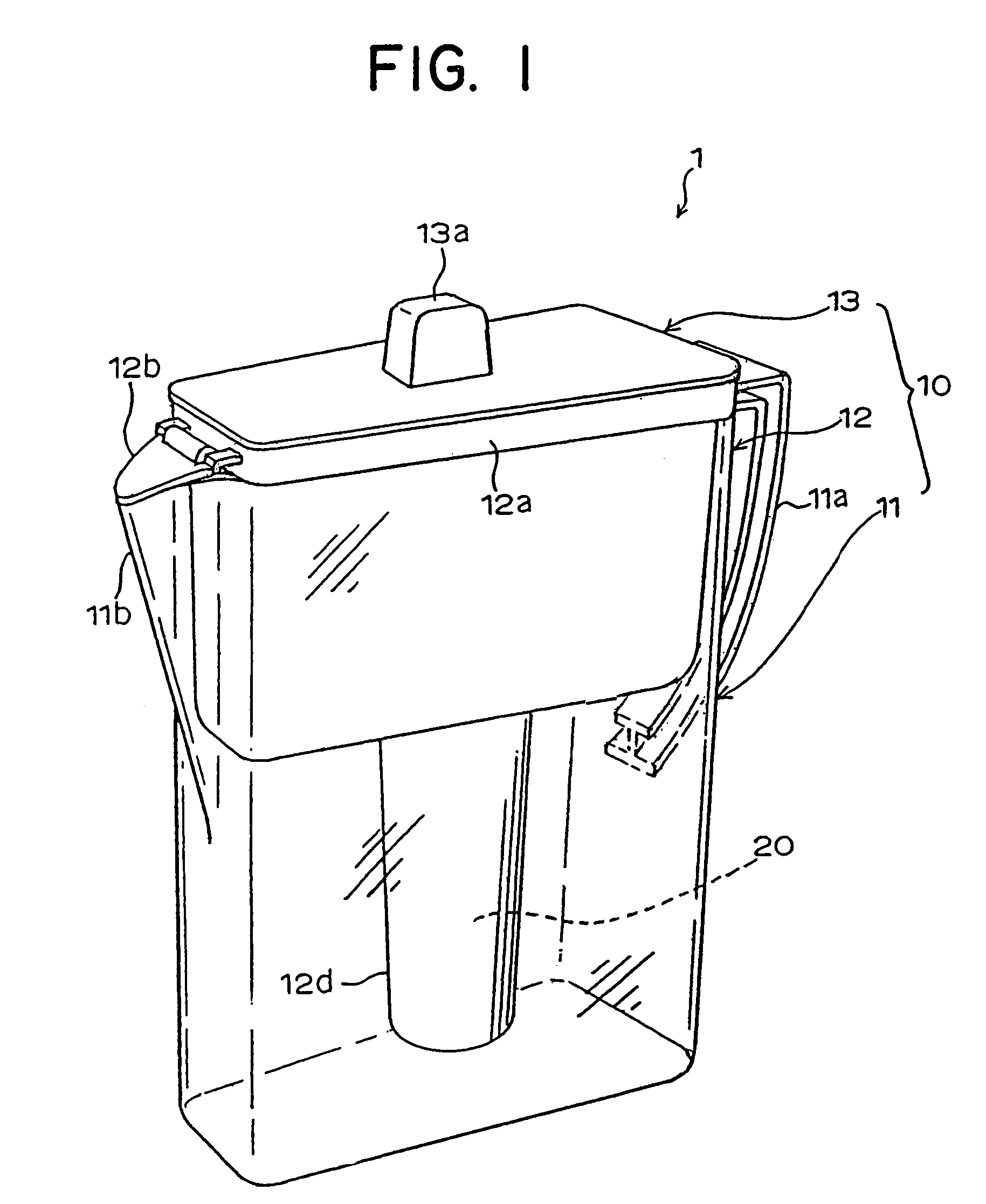 Pitcher type water purifier and purification cartridge for the water purifier