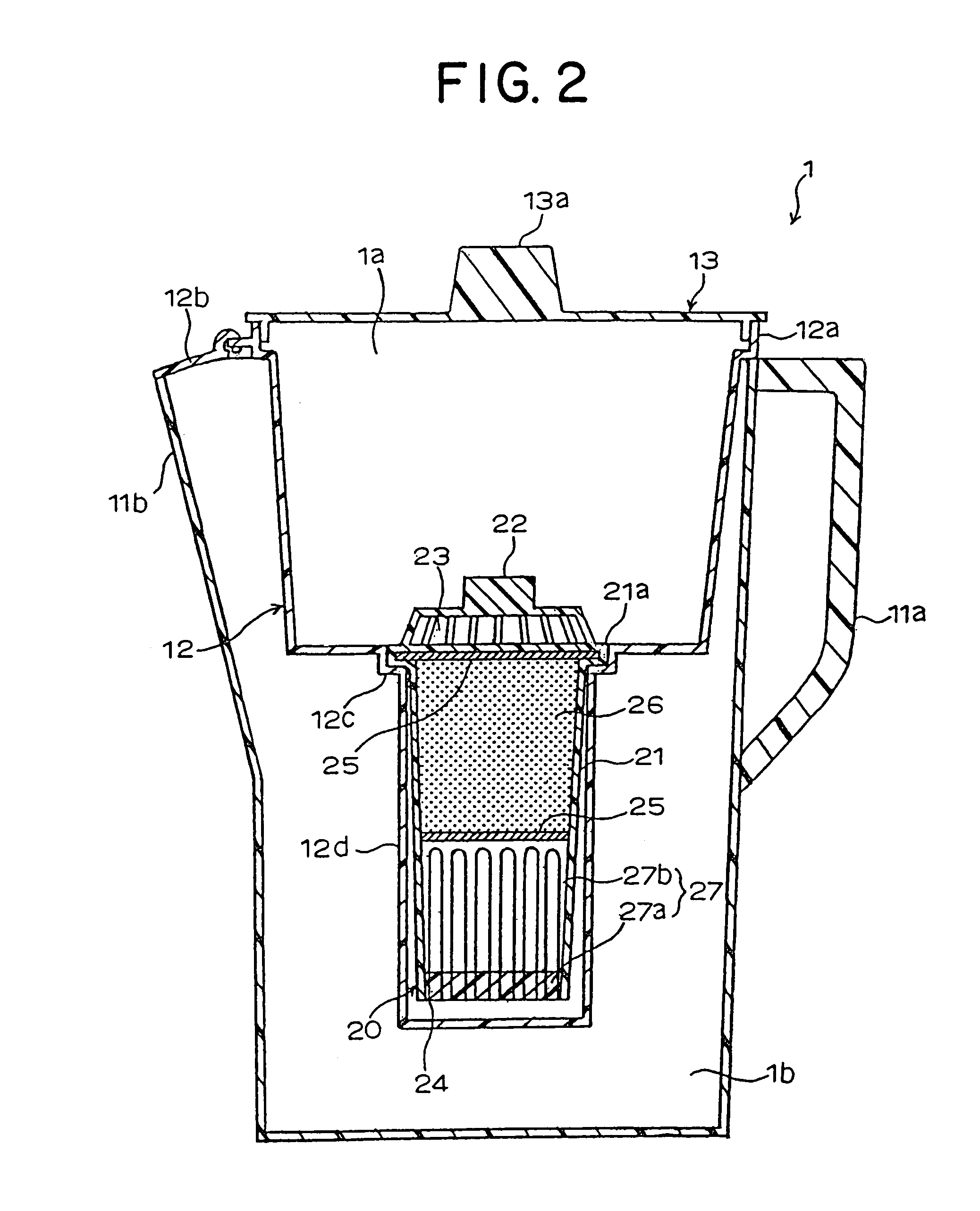 Pitcher type water purifier and purification cartridge for the water purifier