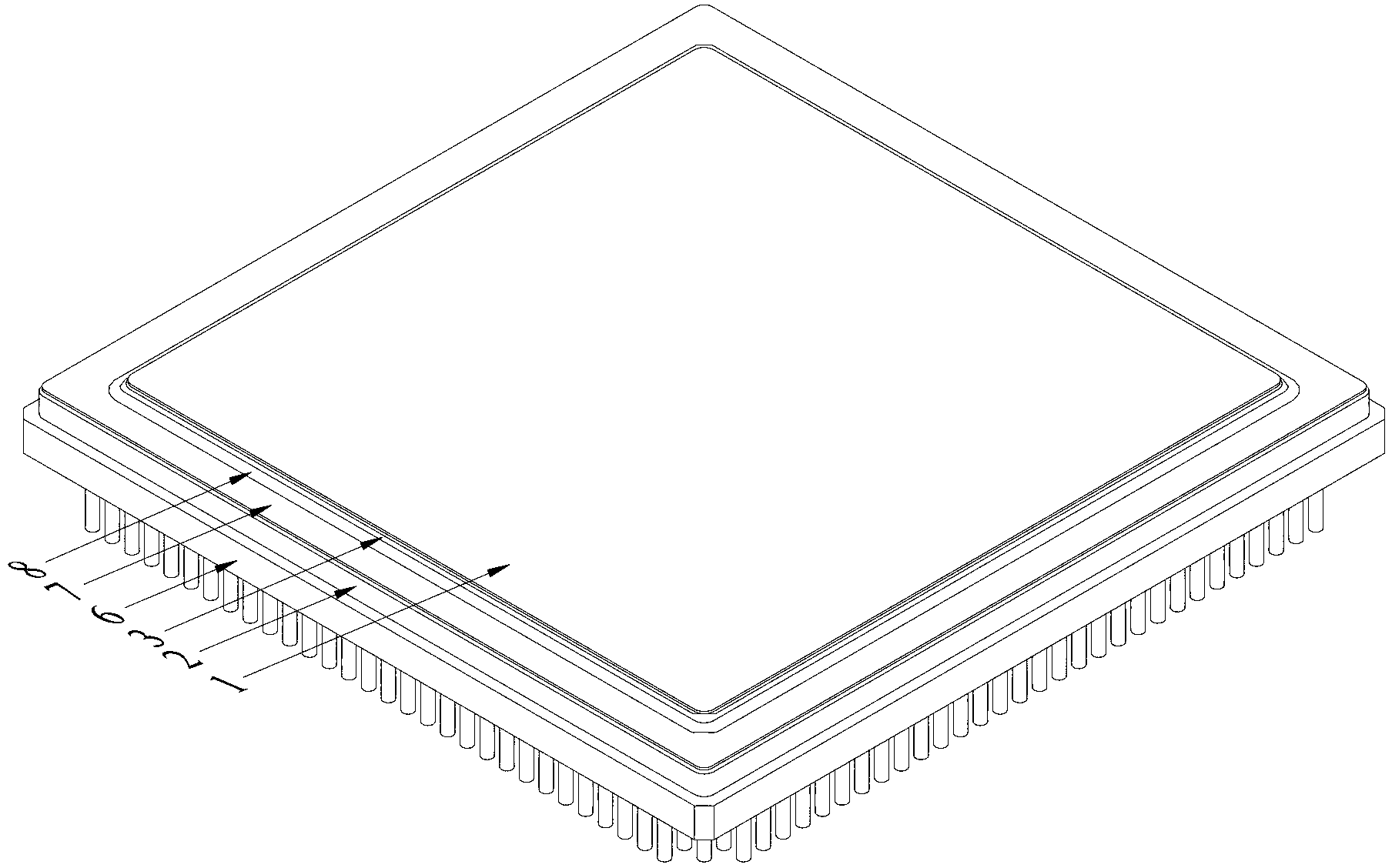 Airtightness packaging radiating structure of integrated circuit