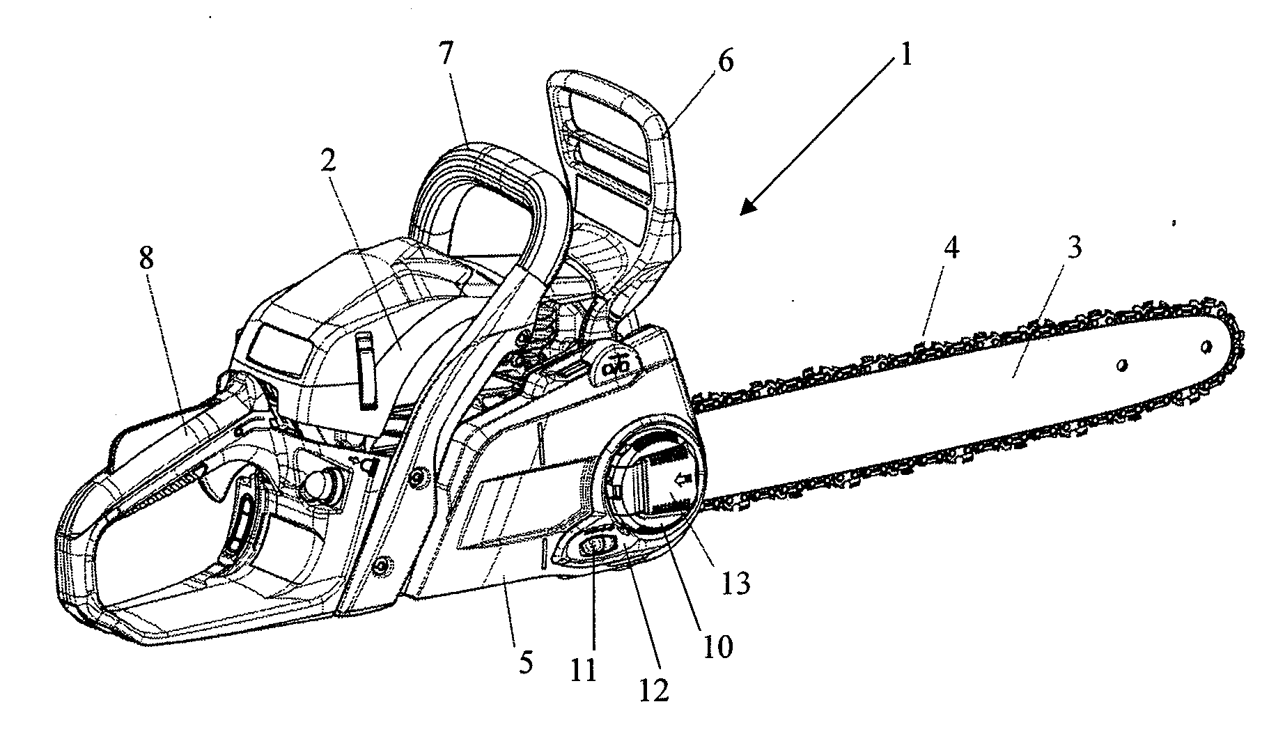 Guide bar fastening device for chain saw