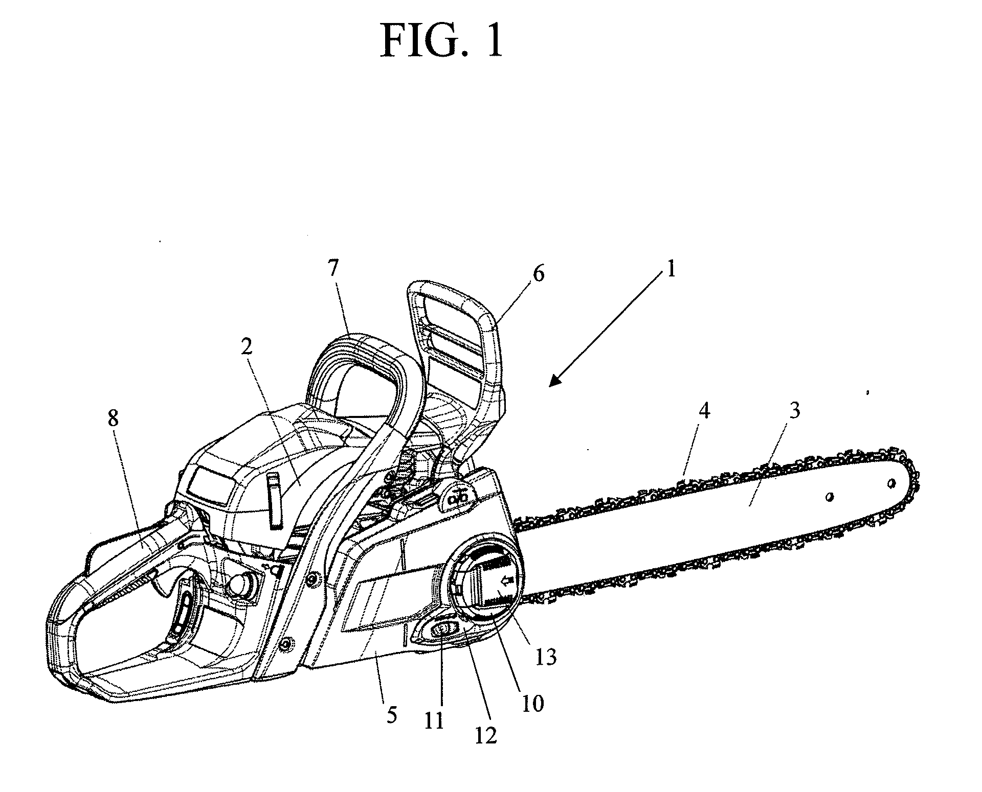 Guide bar fastening device for chain saw