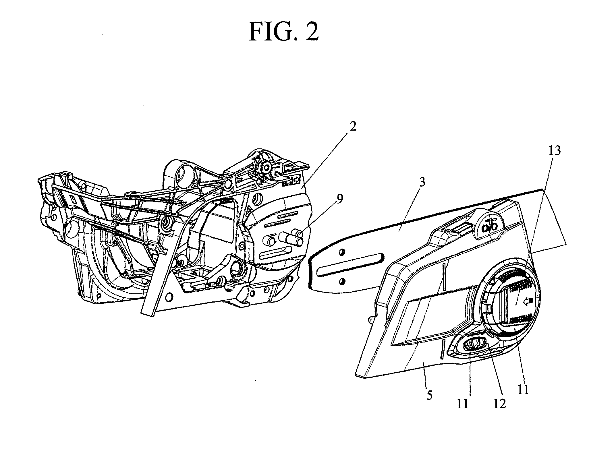 Guide bar fastening device for chain saw