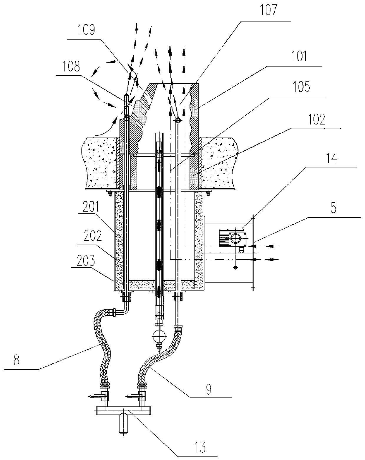 Gas burner for flat fan-shaped flame ultra-low NOx emission large-load cracking furnace