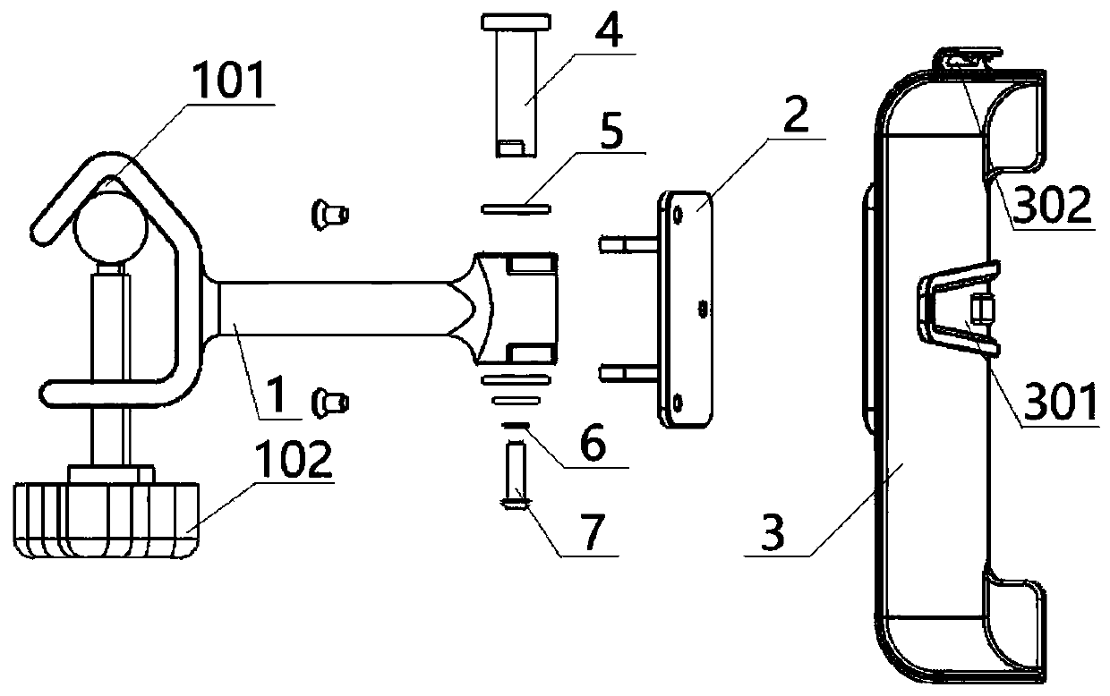 Equipment back splint with rotary joint structure as main body