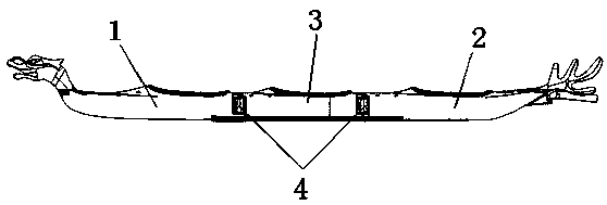 Recreational dragon boat with combined structure and manufacturing method thereof