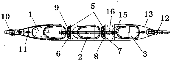 Recreational dragon boat with combined structure and manufacturing method thereof