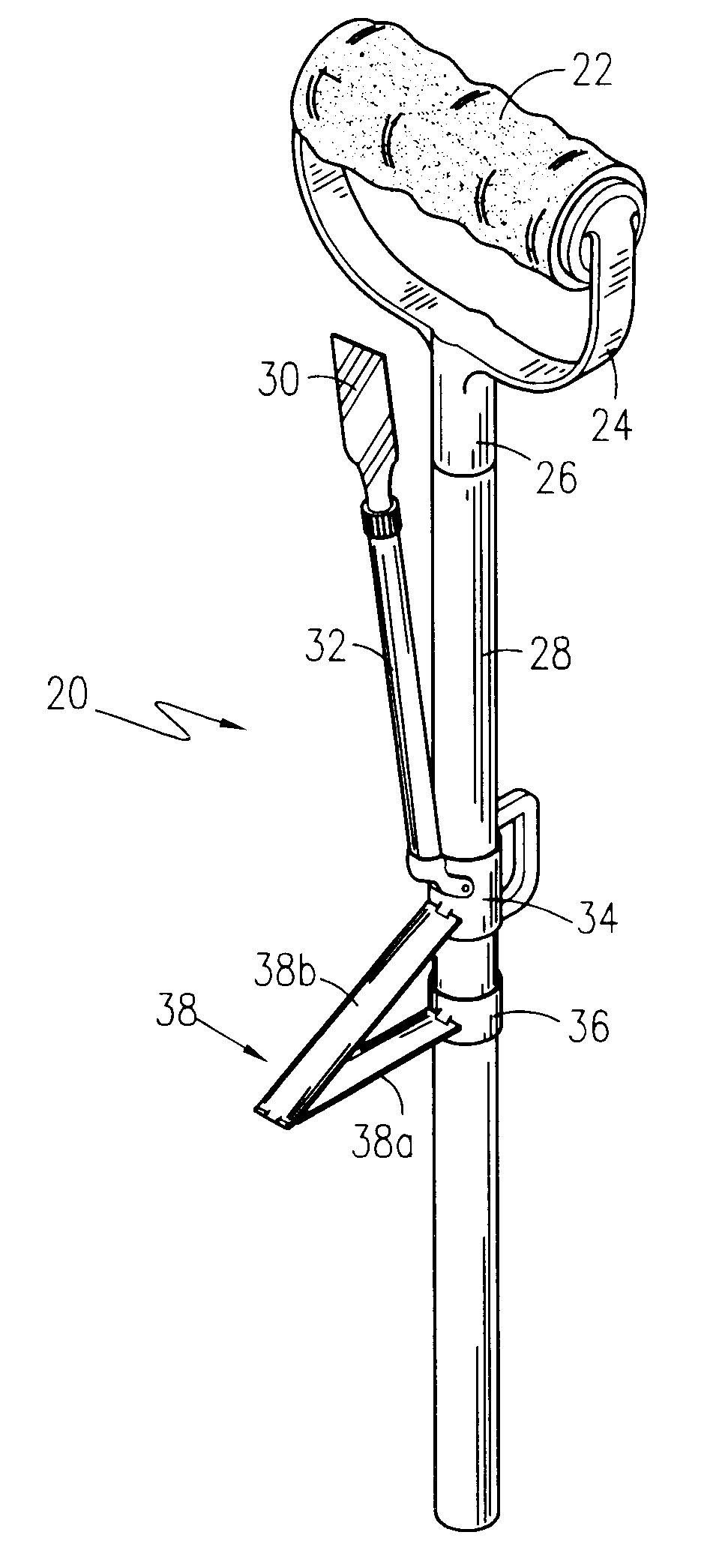 Extendable interior ceiling finishing tool