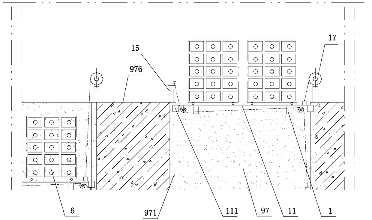 Ashore breeding and feeding system with feeding machines provided with lifting mechanisms