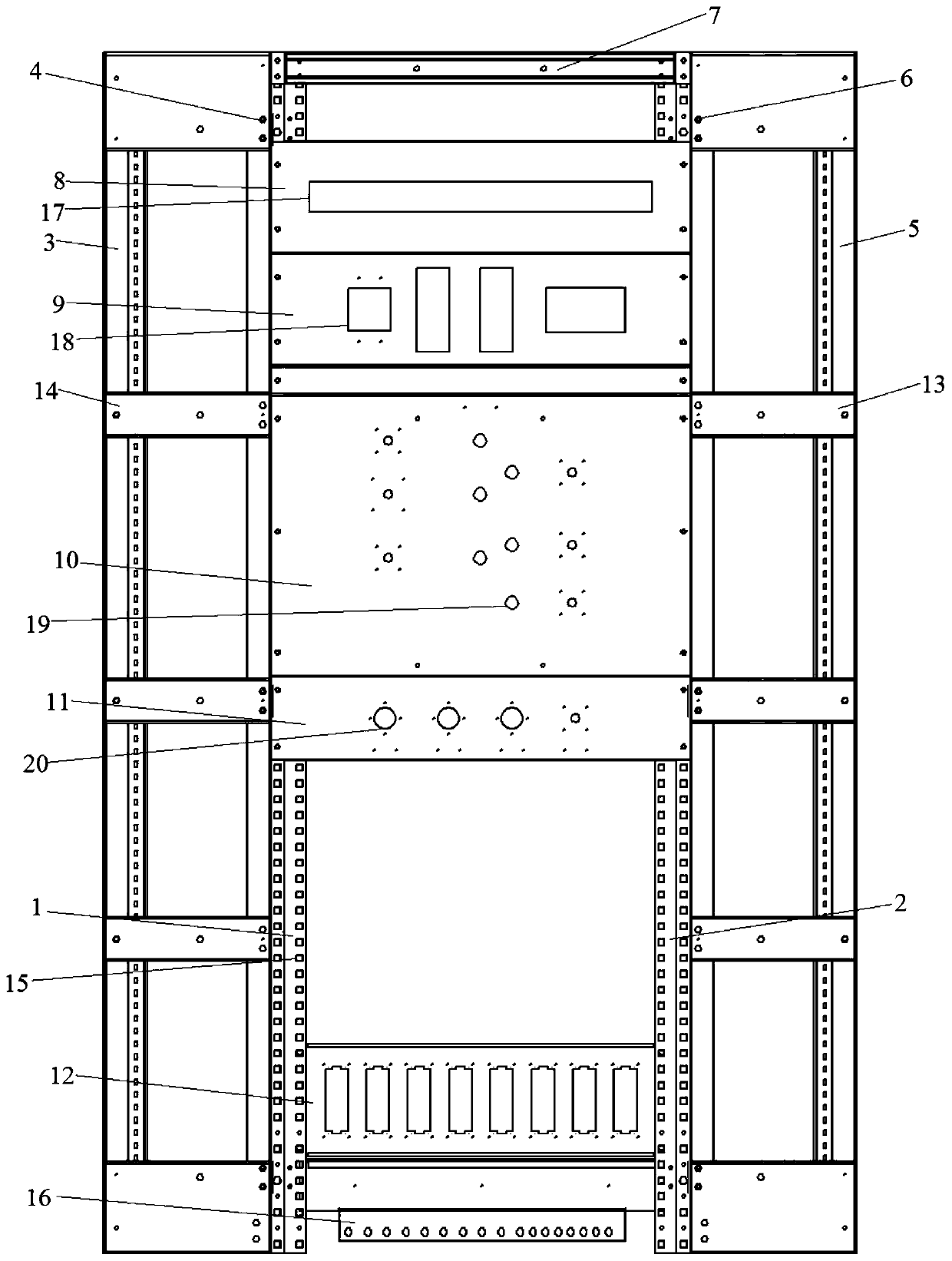 Plane installation structure and installation method of control cabinet in GIS combined electrical apparatus