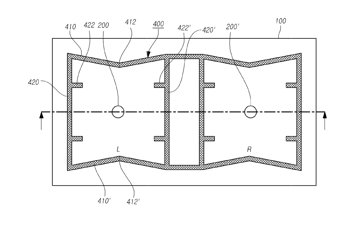 Panel vibration type display device for generating sound