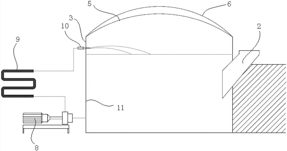 Novel anaerobic fermentation tank and up-flow full-mixing type anaerobic fermentation system