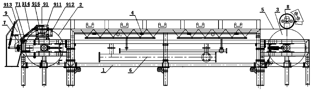 Automatic baffle pressing type steel belt cooling material conveyor