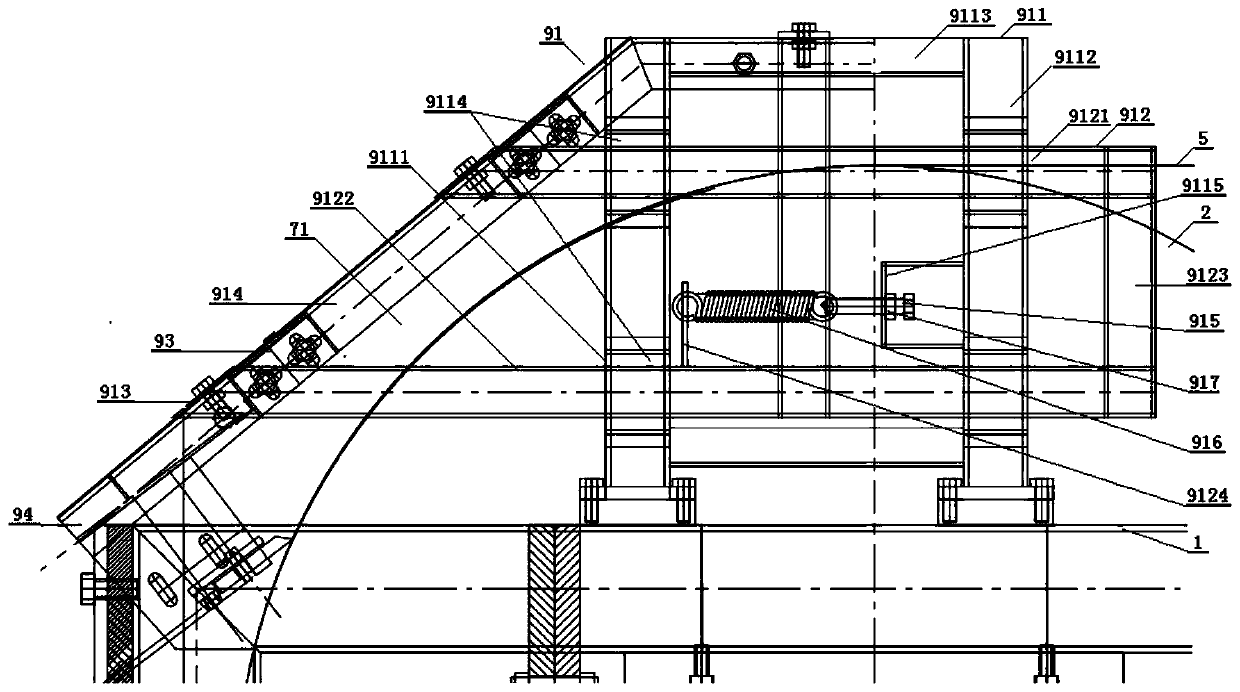 Automatic baffle pressing type steel belt cooling material conveyor