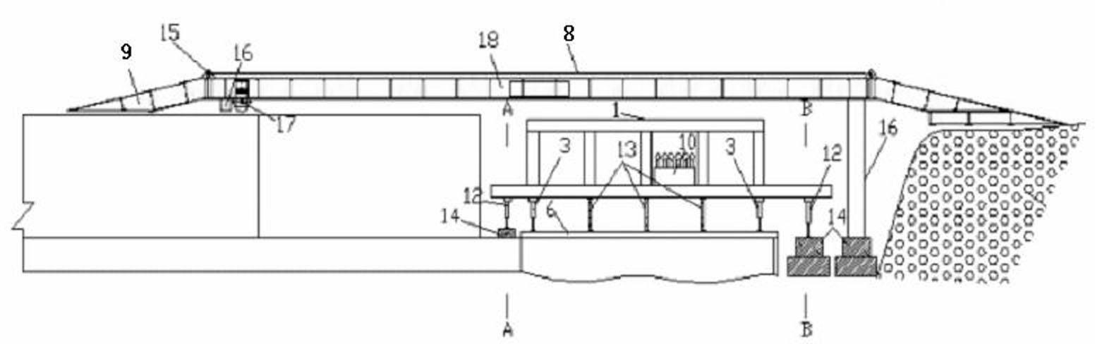 Construction method for integrally pouring inverted arch concrete by matching trestle with top formwork