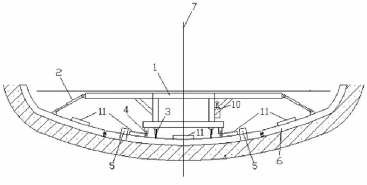 Construction method for integrally pouring inverted arch concrete by matching trestle with top formwork