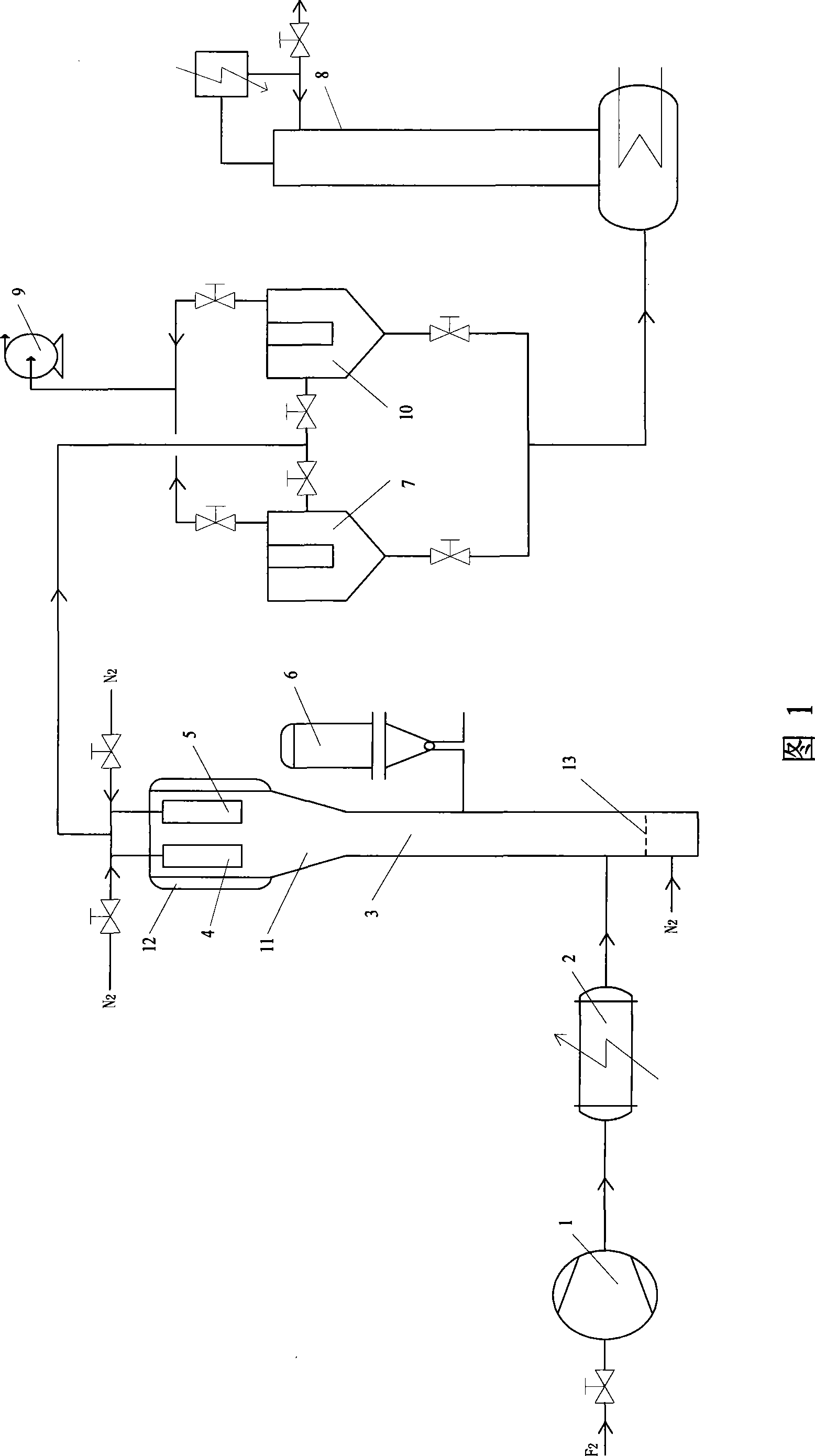 Method for producing high-purity tungsten hexafluoride with fluidized bed and equipment thereof