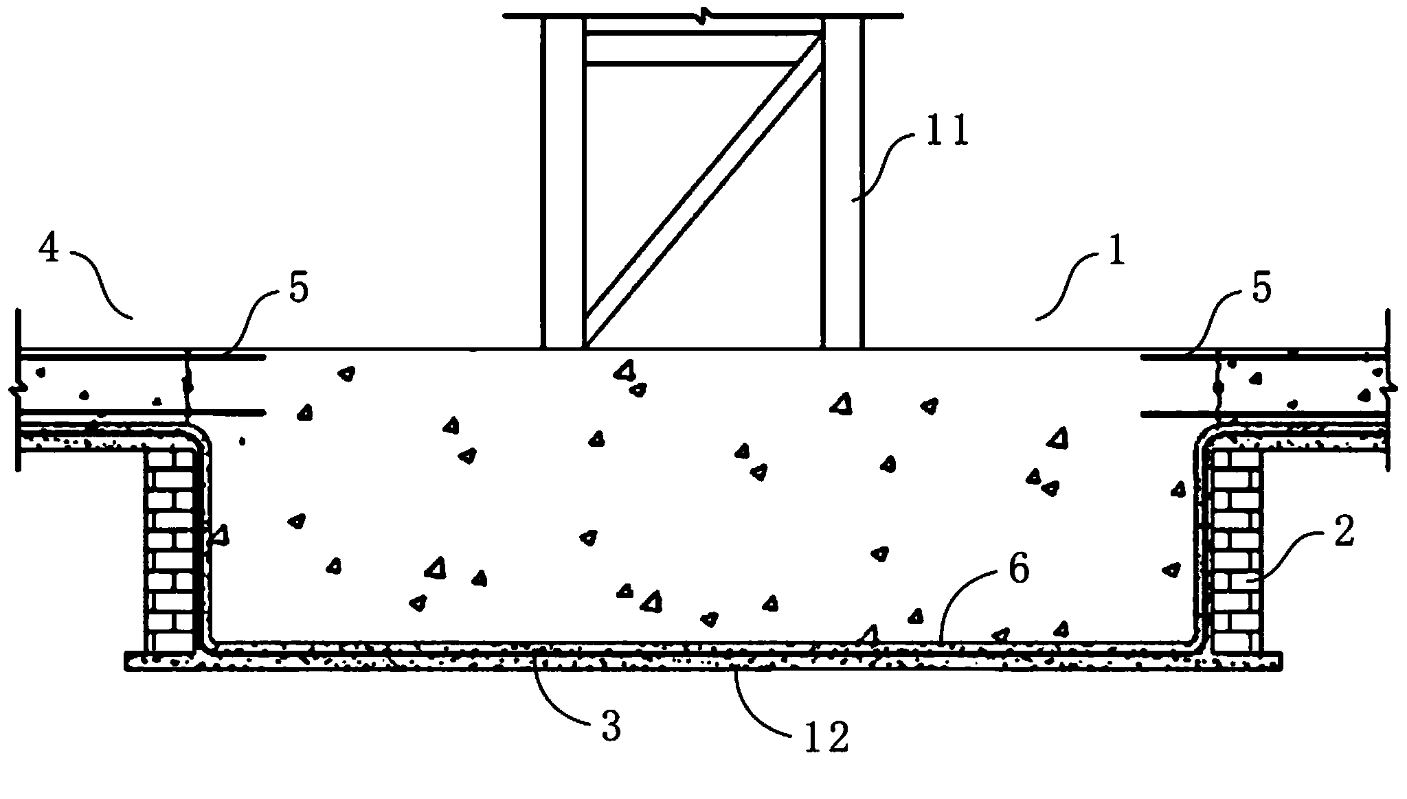 Construction method combining tower crane foundation and building basement floor