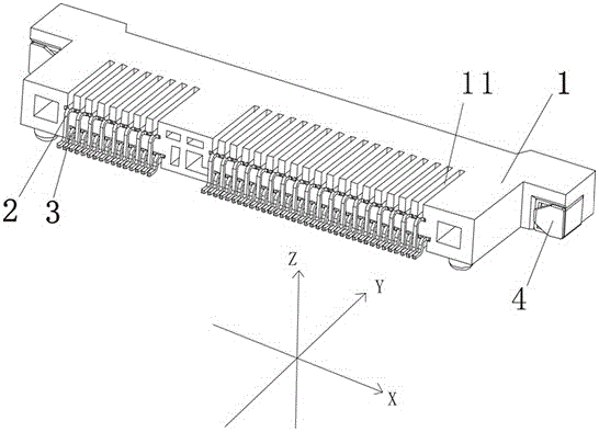 A kind of electrical connector and the connection structure of electrical connector