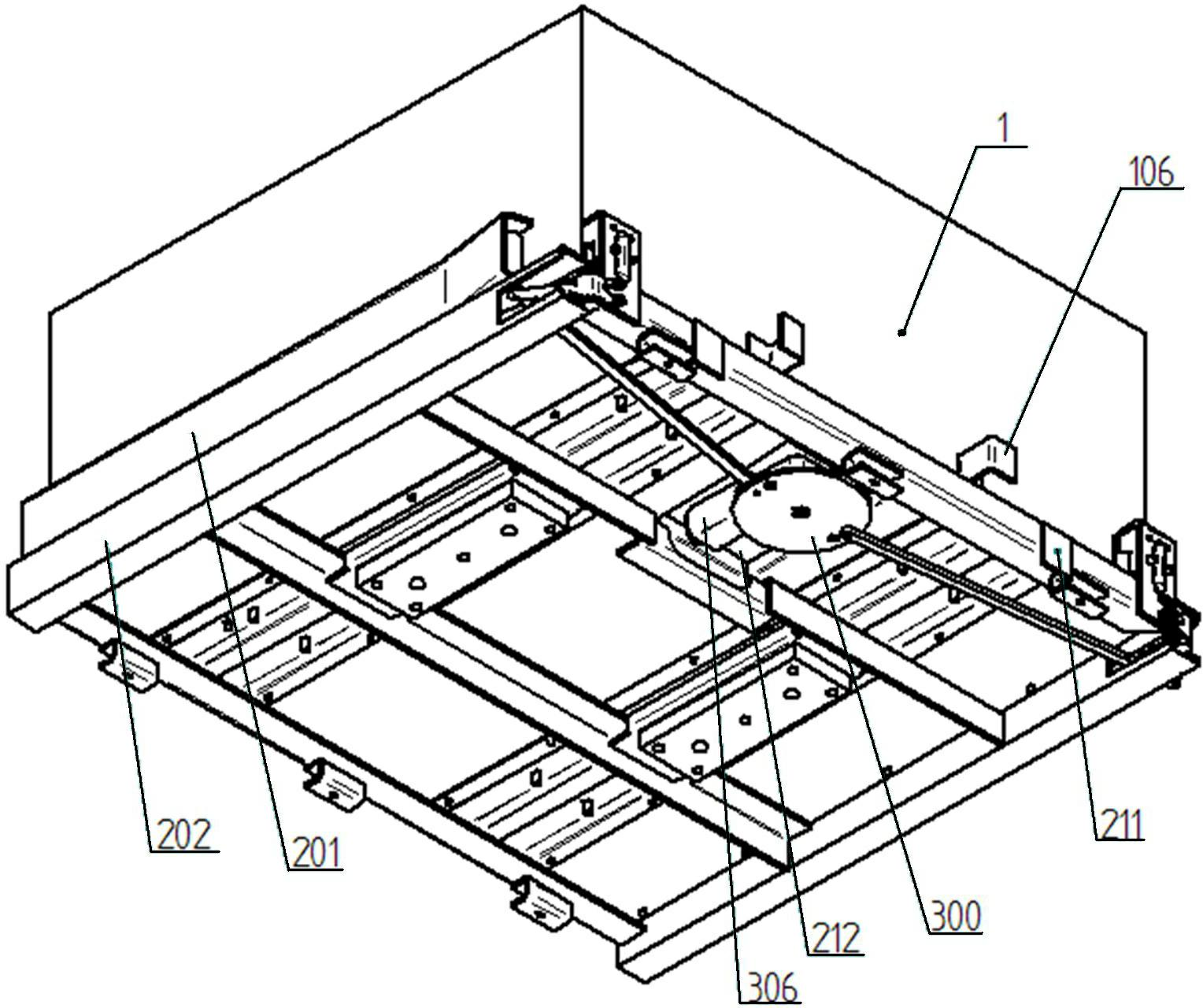 Bottom power taking self-locking electric bus battery box system capable of quickly changing battery