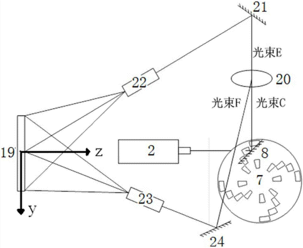 Vibration test three-dimensional deformation measuring device based on laser speckle interference