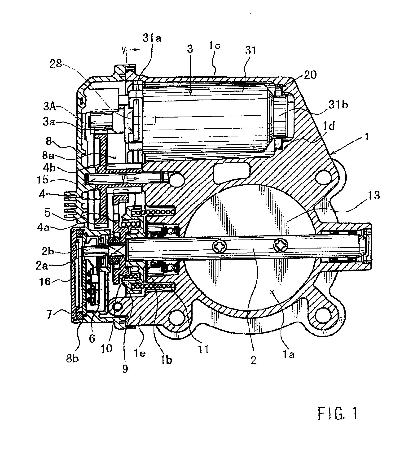 Throttle devices having motors supported by elastic, metallic support members