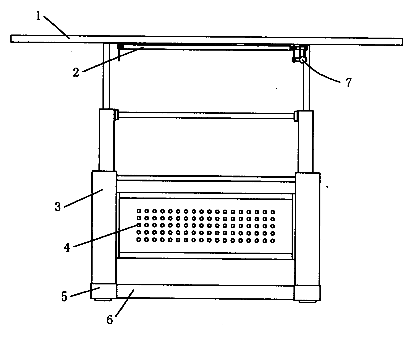 Table with lifting device