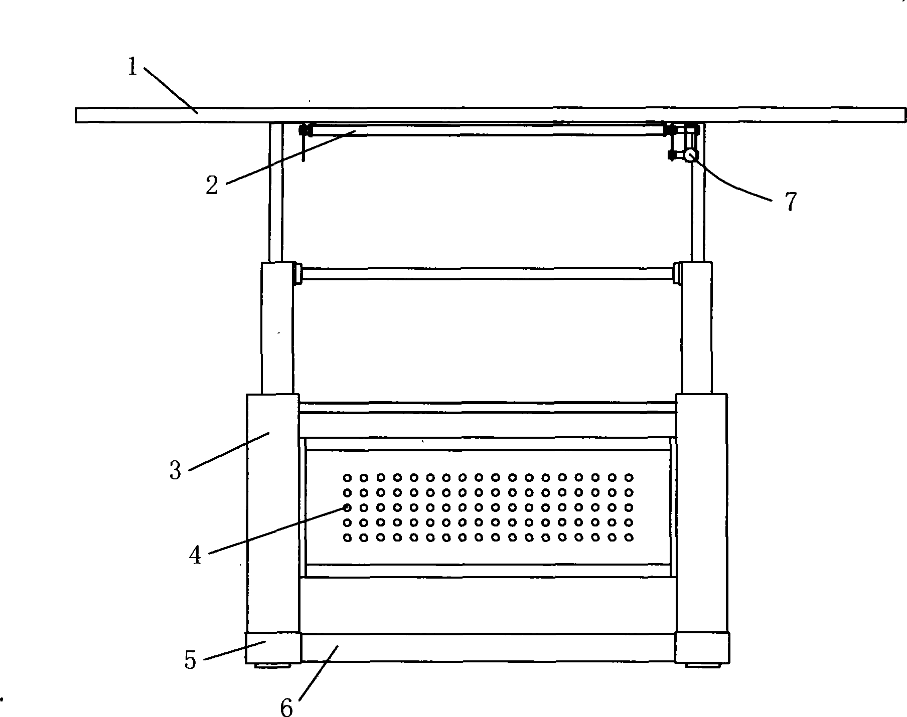 Table with lifting device