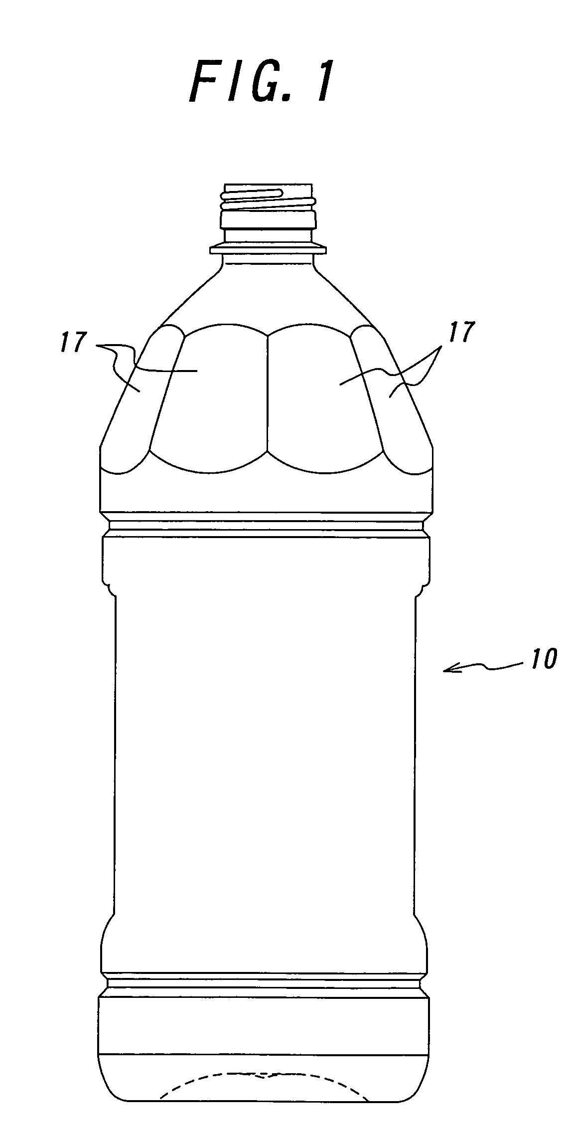 Pinch grip type bottle-shaped container