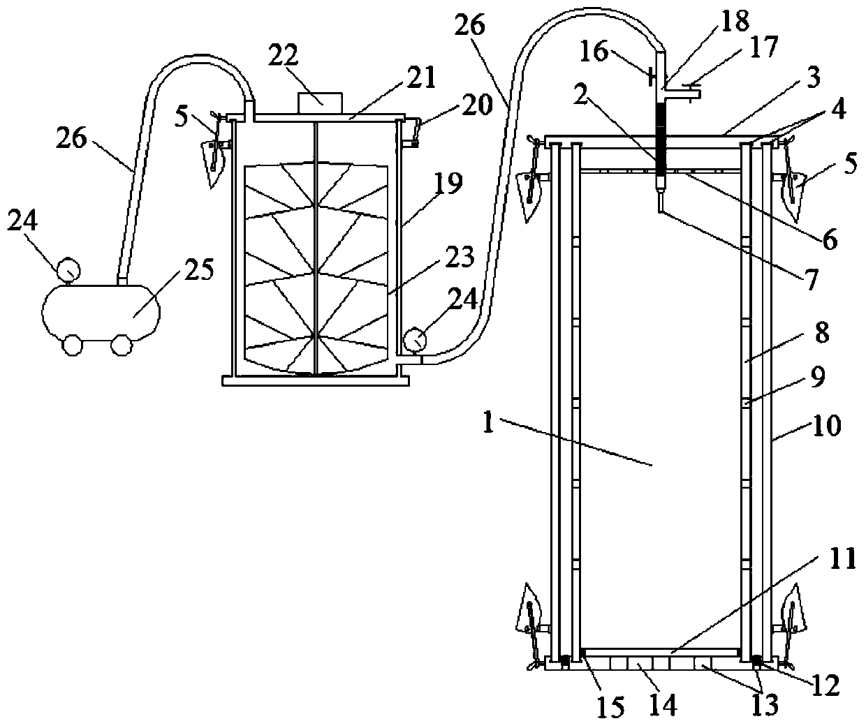 A kind of grouting simulation test device and its test method