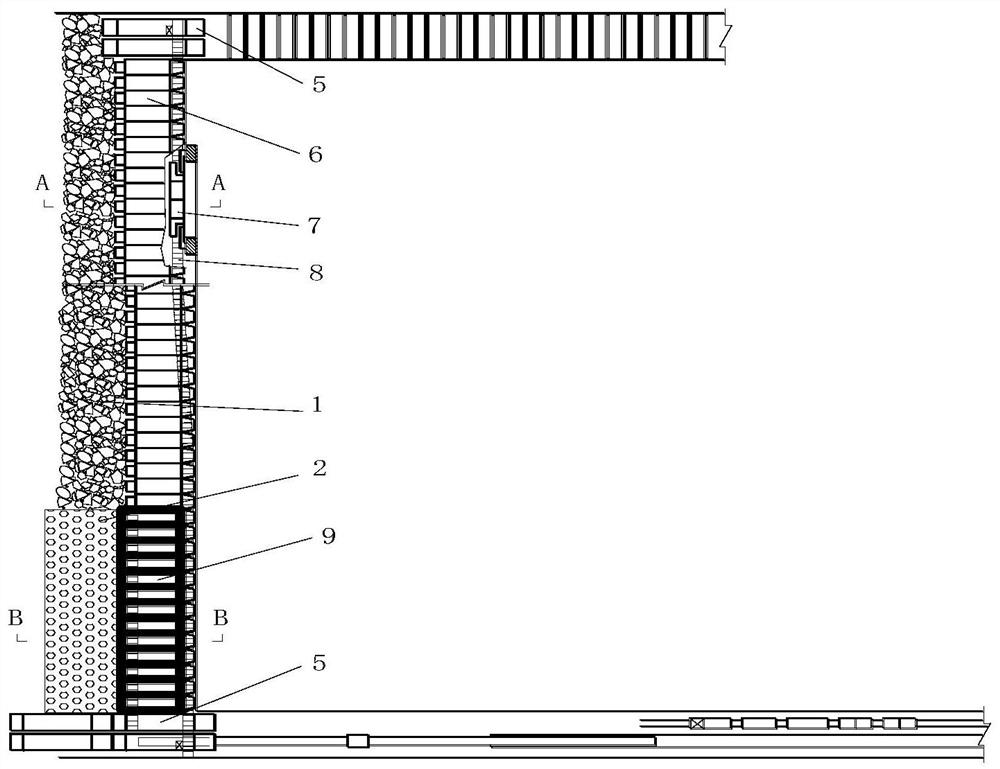 A coal pillar-free mining method and system for partial filling of a large-dipping coal seam working face