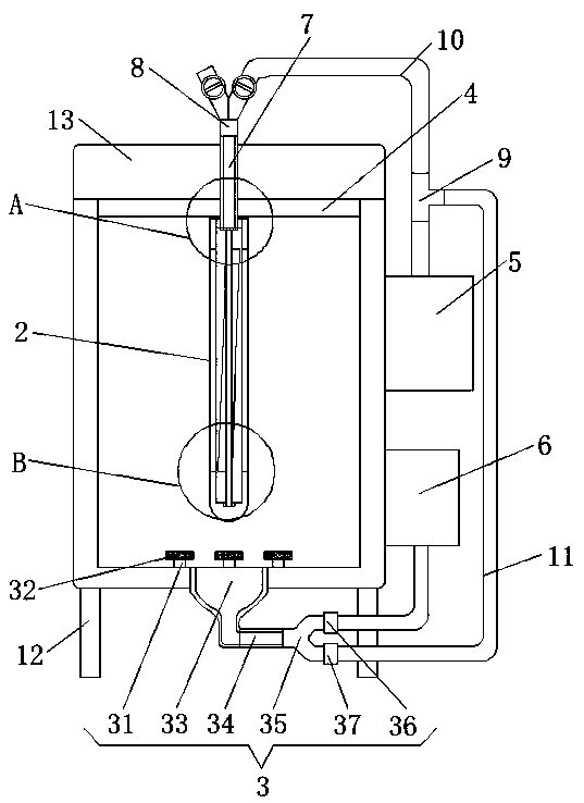 Extrusion type ceramic blank drying device using temperature difference pressure intensity