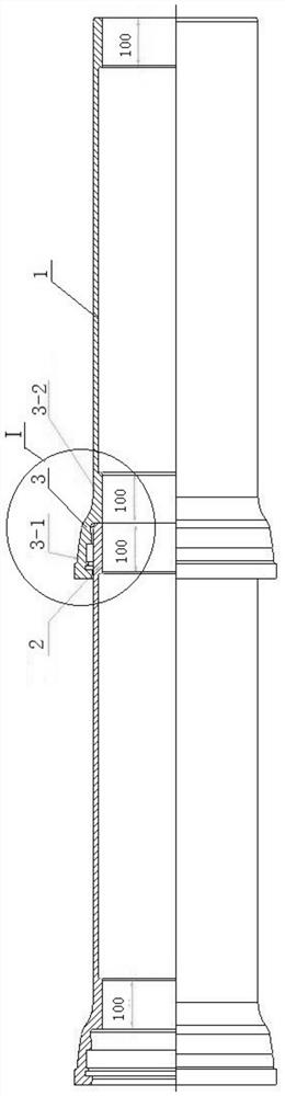 Internally acting type ductile iron jacking pipe for integral trenchless pipeline construction