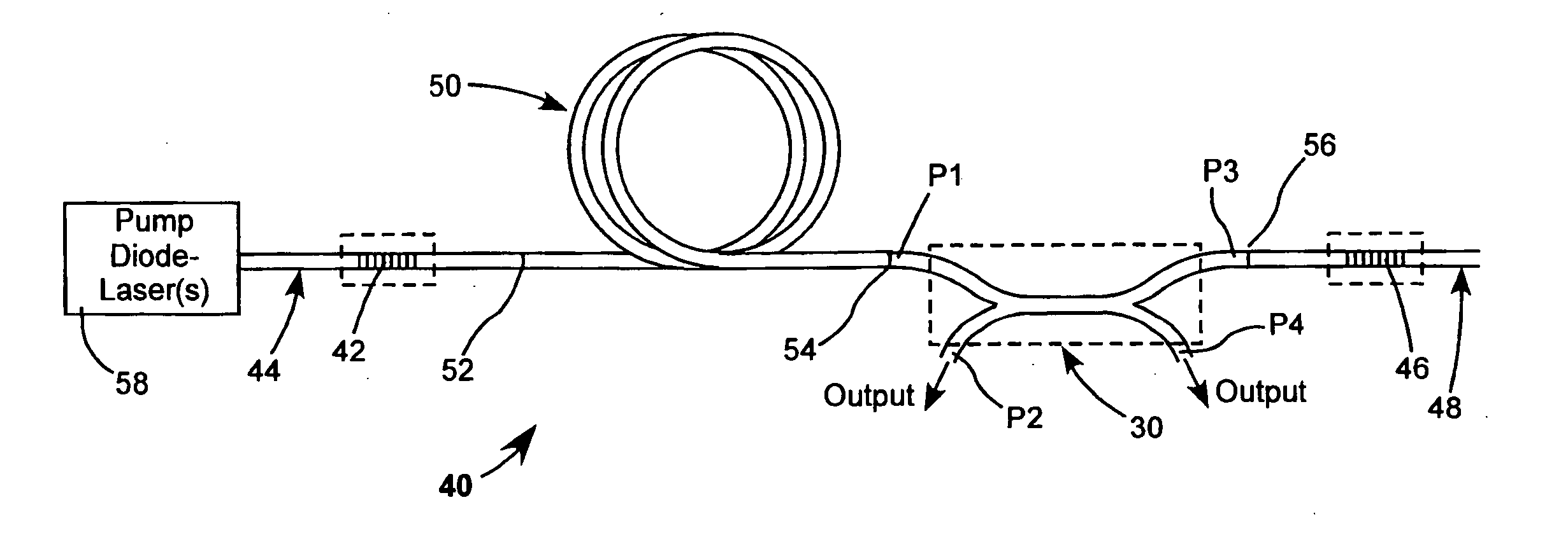 Fiber-laser with intracavity polarization maintaining coupler providing plane polarized output