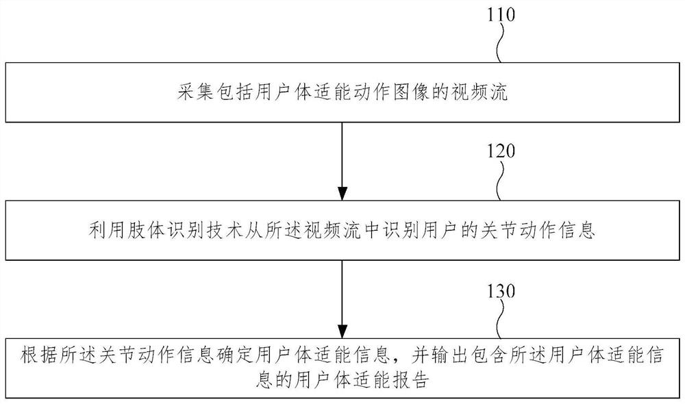 Physical fitness testing method and device based on limb recognition technology and storage medium