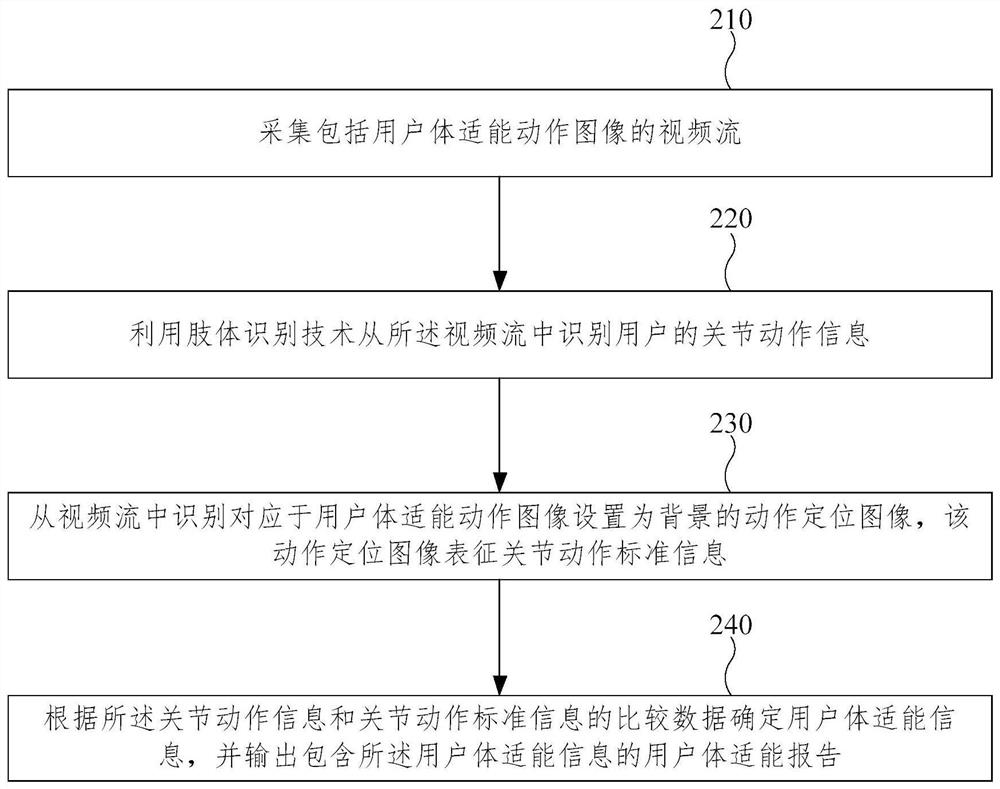 Physical fitness testing method and device based on limb recognition technology and storage medium