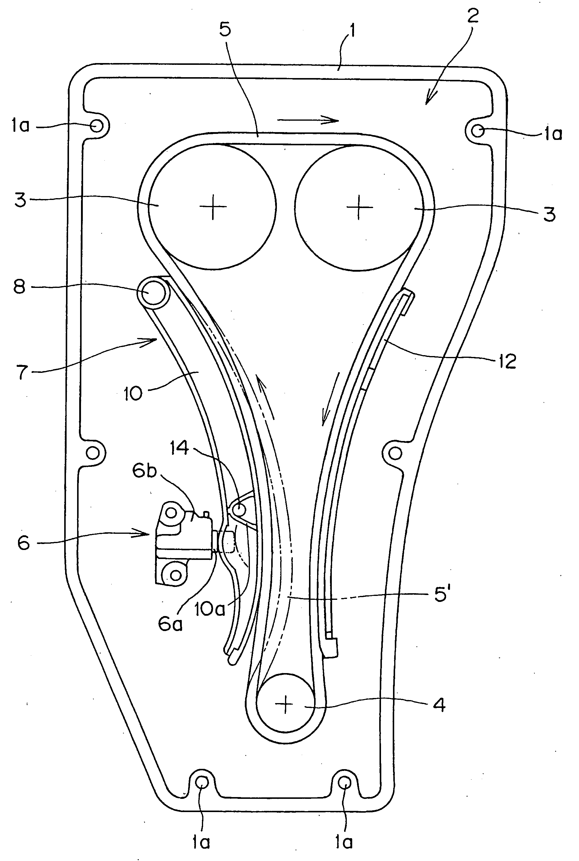 Timing transmission having enhanced timing chain removal and replacement feature, and method