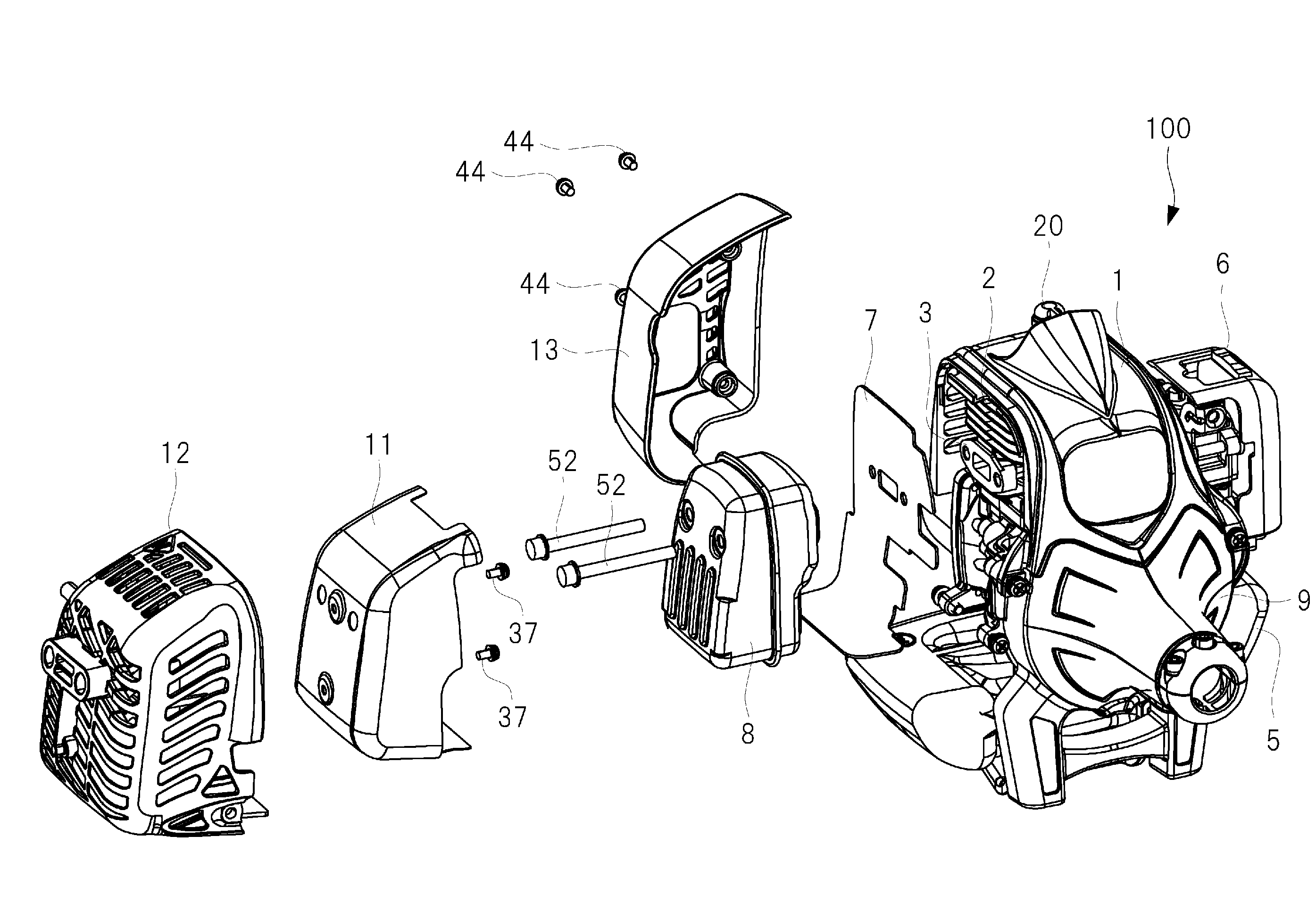 Air-cooled engine and engine working machine