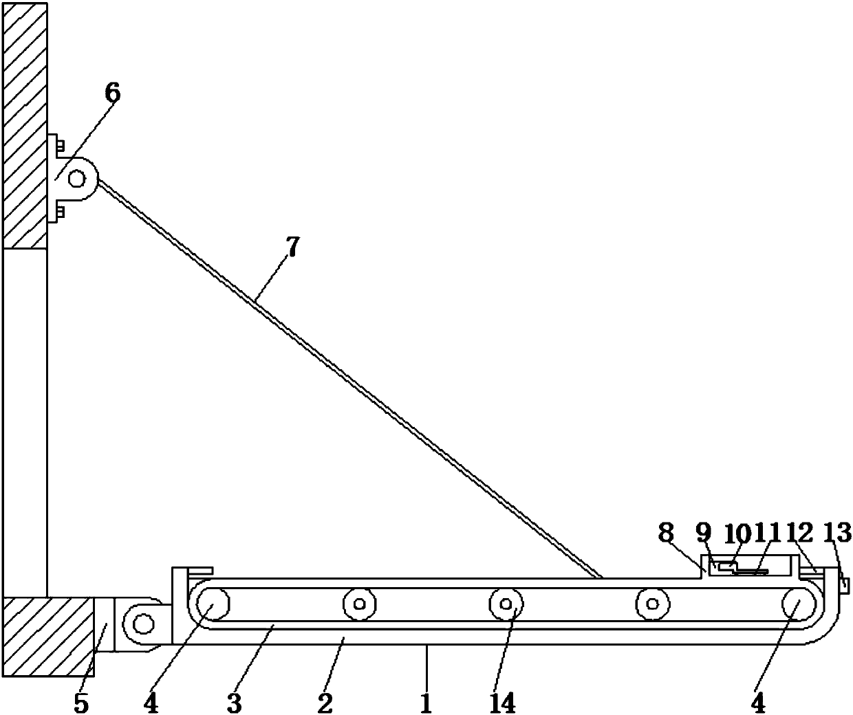 Bill transport mechanism of highway toll station sentry box