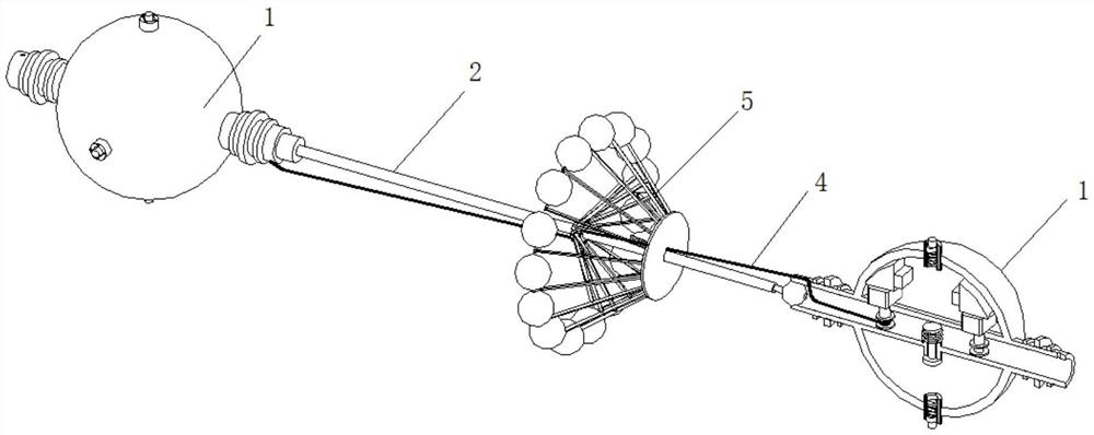 Lining pipe attaching device and method for CIPP elbow repair