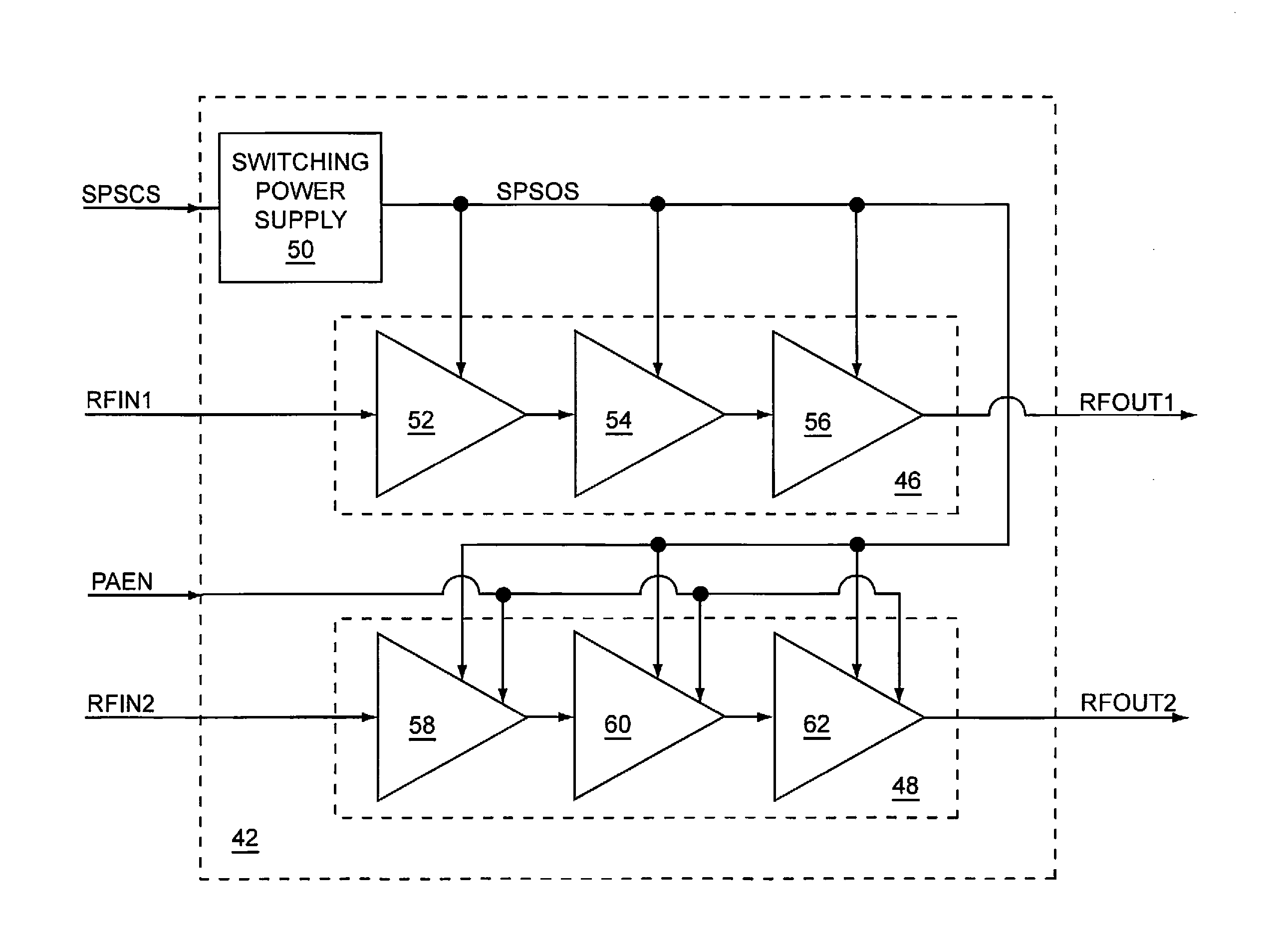 Optimized power amplifier and switching power supply topology