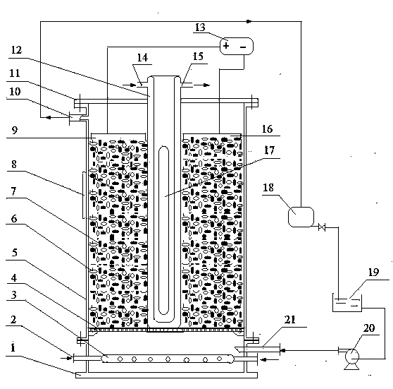 Bipolar packed bed type three-dimensional electrode photo-electricity catalytic reactor