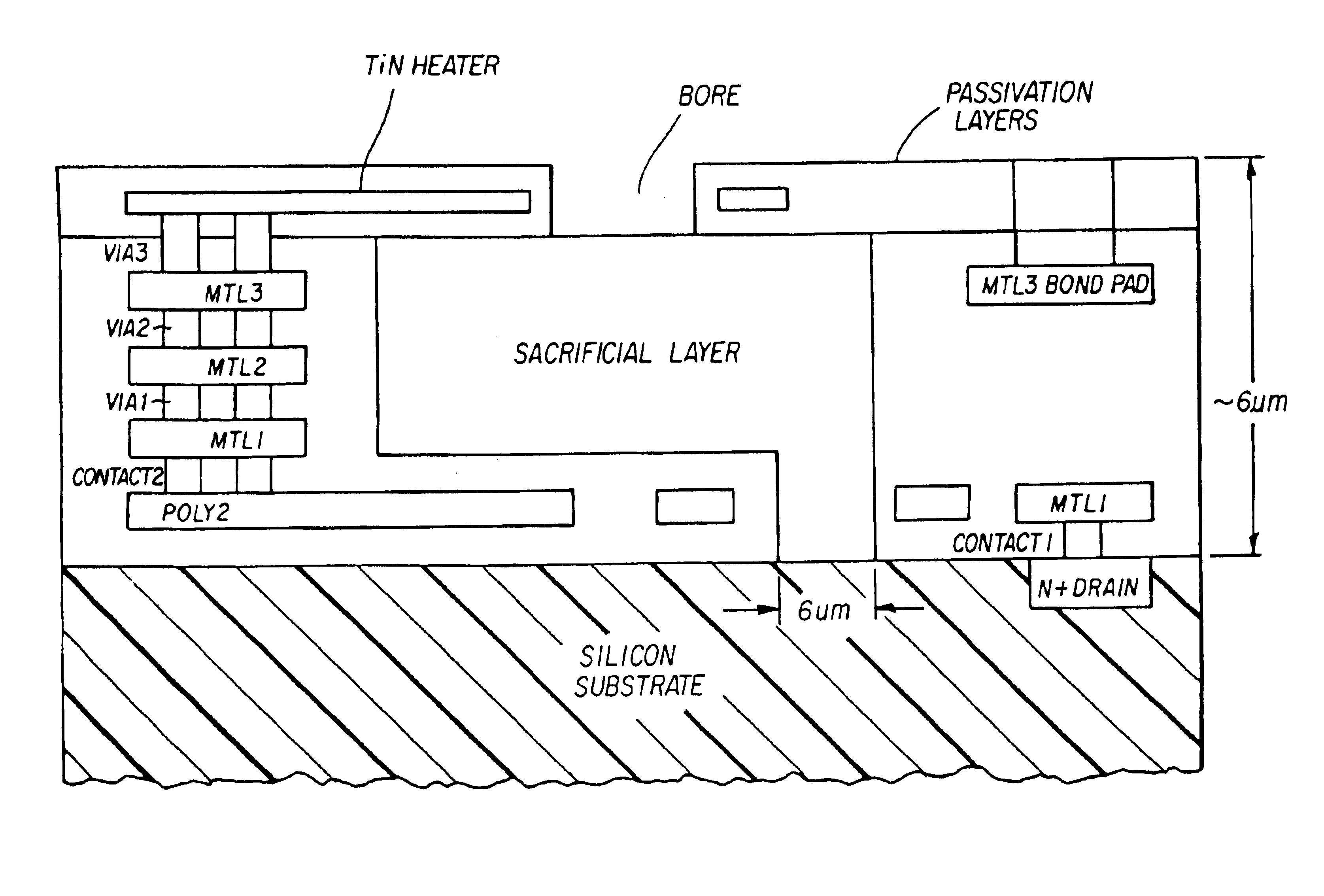 CMOS/MEMS integrated ink jet print head and method of forming same