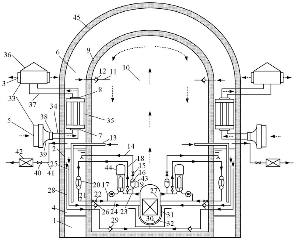 Time-limit-free passive combined heat removal system with integrated heat release trap