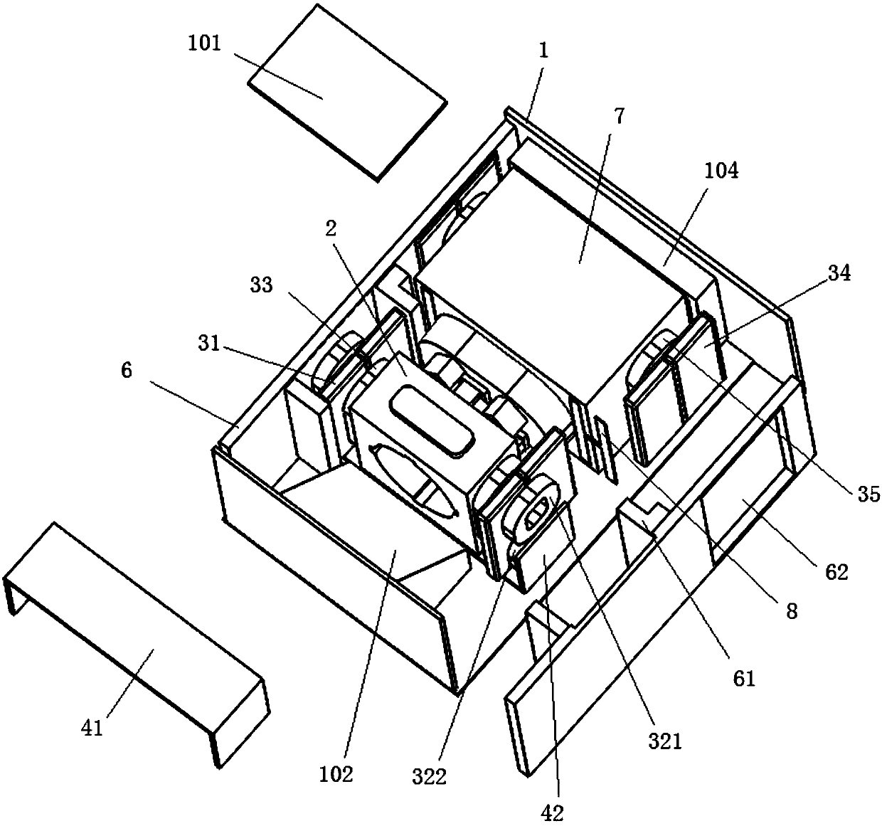 Driving structure and periscope type camera module