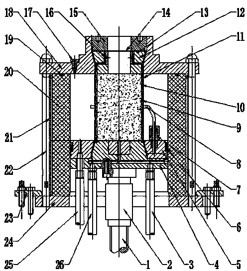 Multi-parameter device for monitoring coal and gas outburst under condition of multi-field coupling