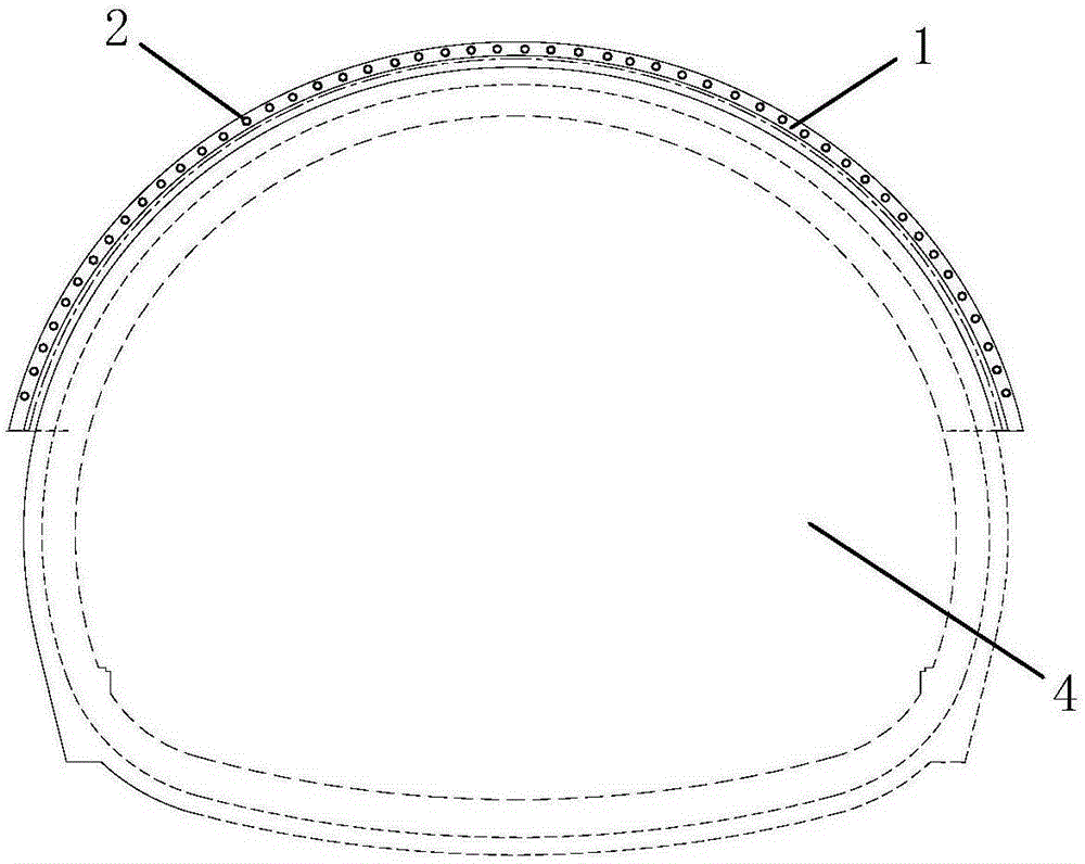 Advance support construction method for high-strength pipe shed of tunnel