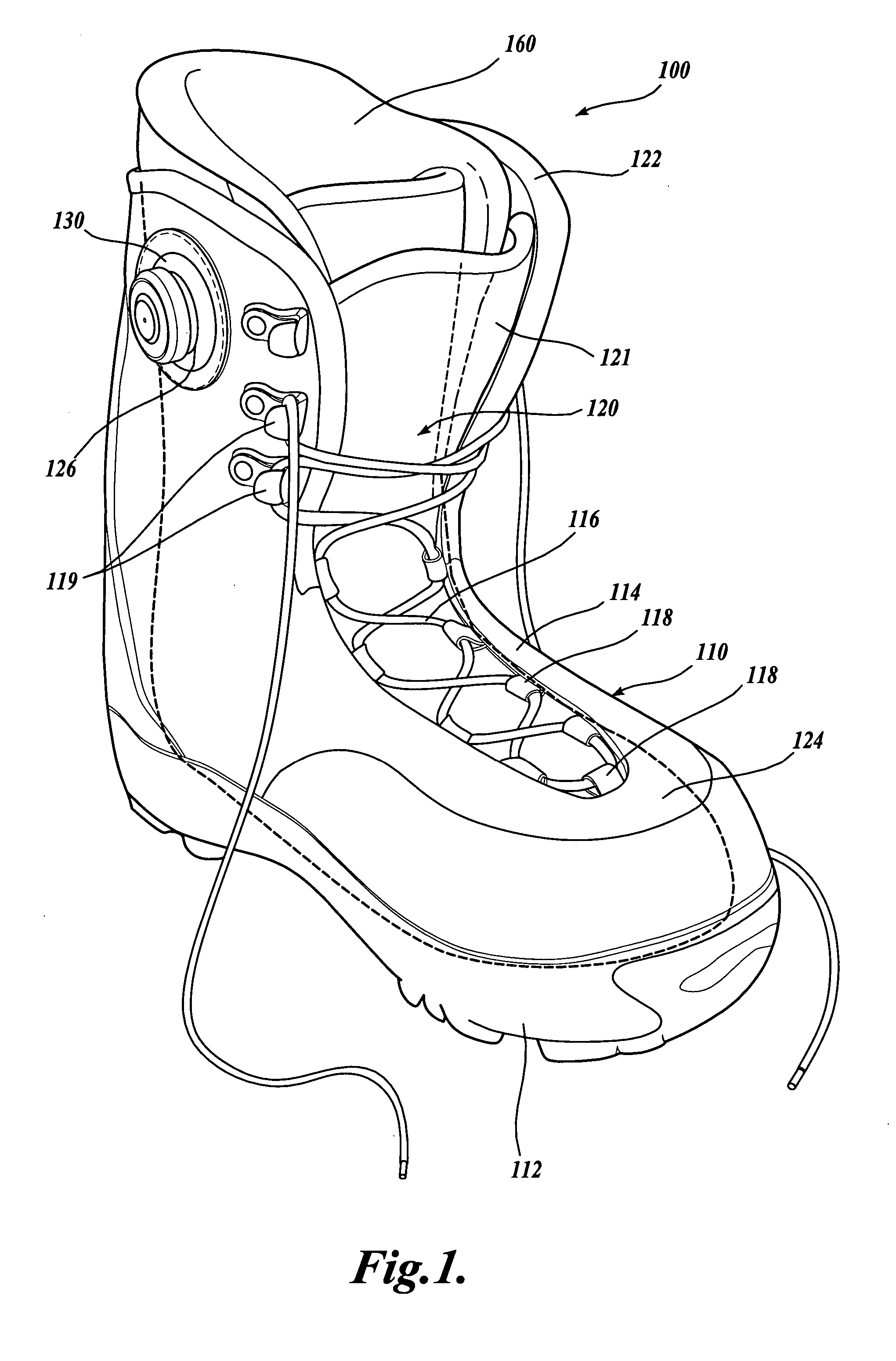 Snowboard boot with liner harness