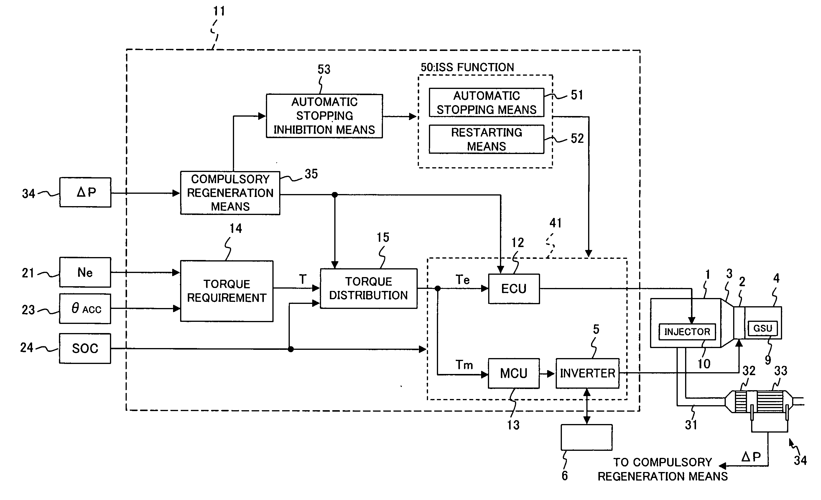 Motor control apparatus for a hybrid vehicle