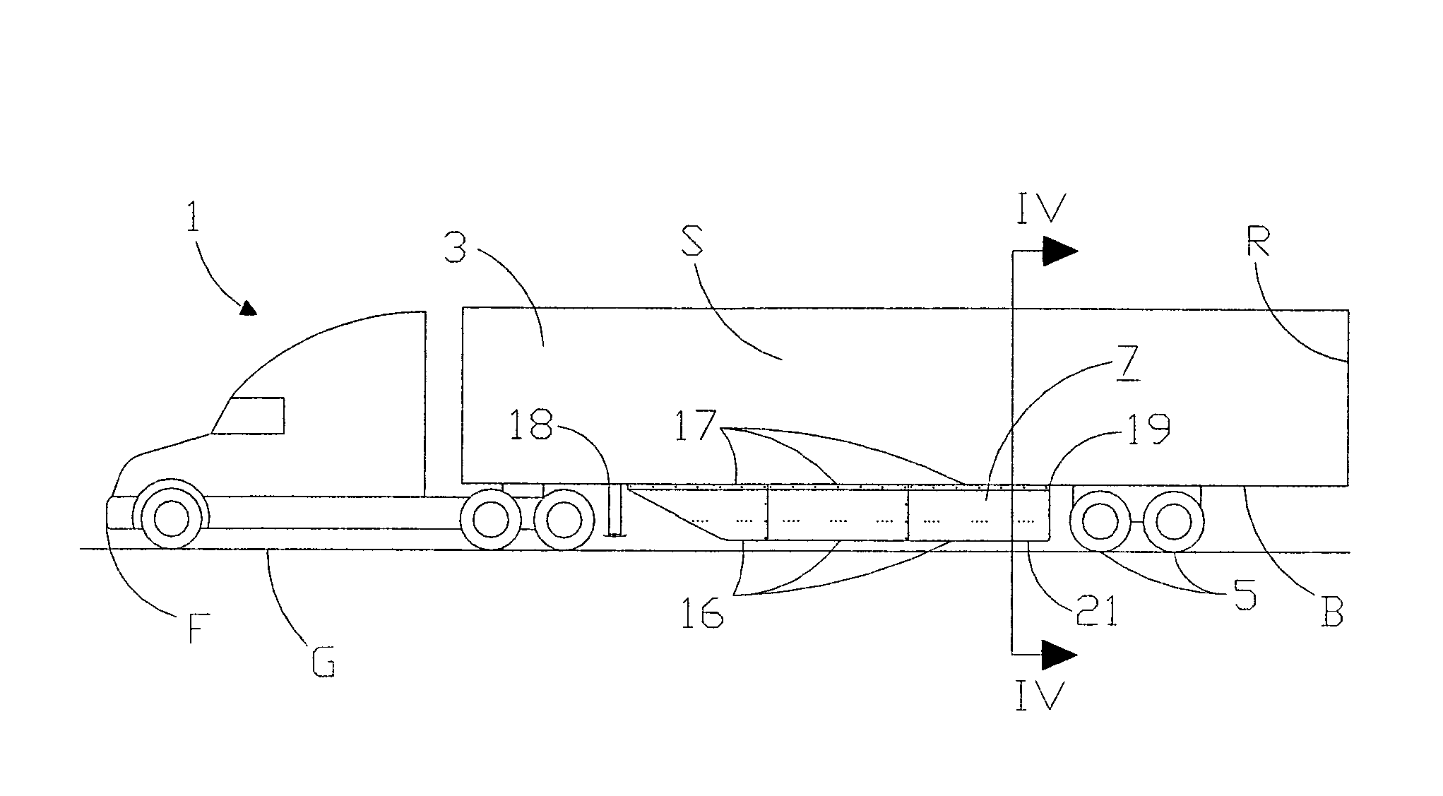 Device for reducing vehicle aerodynamic resistance